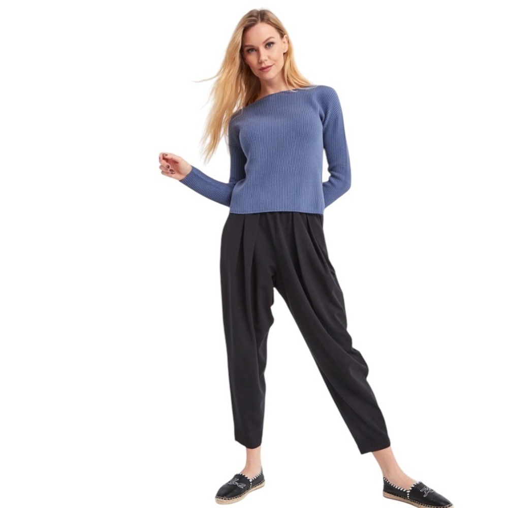 Mango S Blue Ribbed Knit Sweater women’s small
